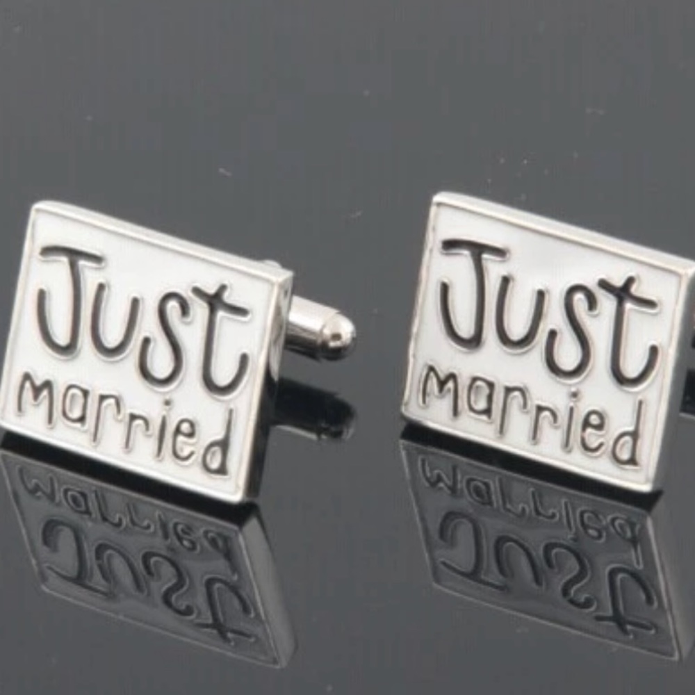 Cufflinks Stainless Steel Just Married New In Box